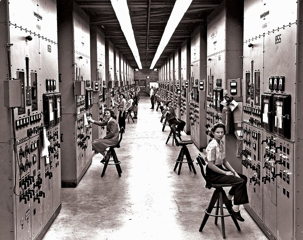 Calutron operators at their panels