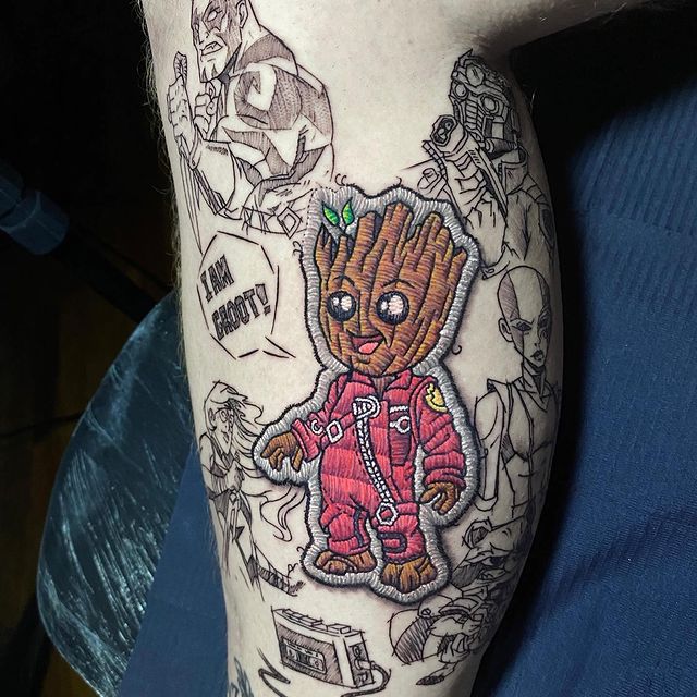 23 Colorful Tattoos That Look Like Embroidered Patches Permanently Attached to the Skin