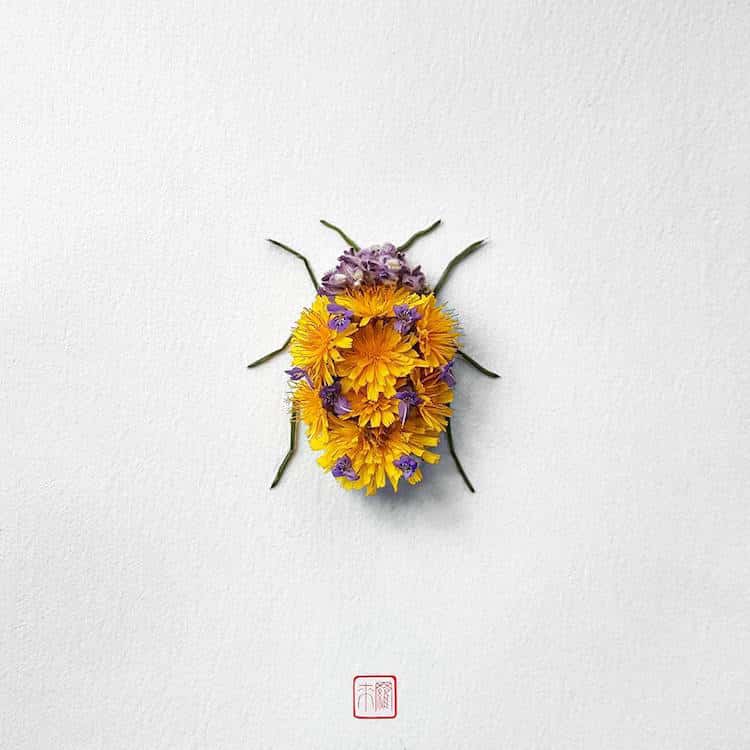 Raku Inoue Insect Art Floral Arrangements