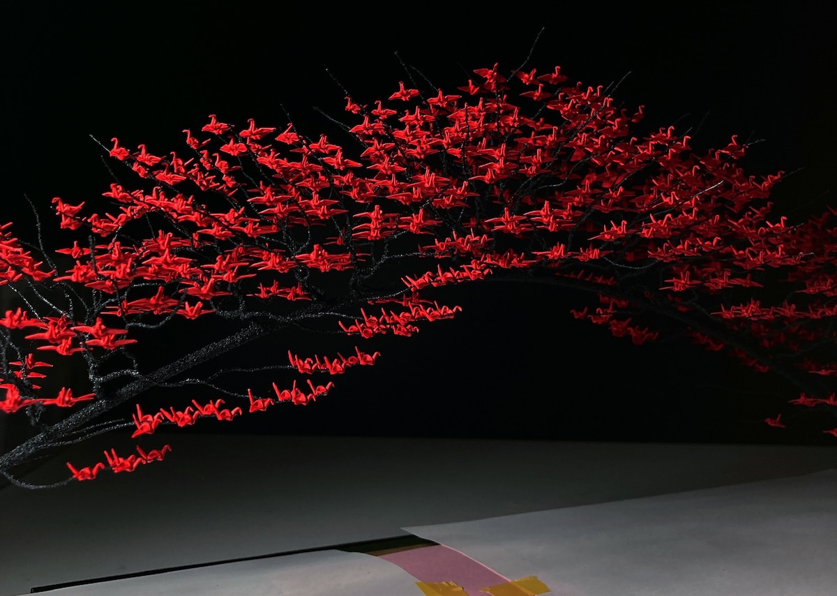 Paper Crane Origami Trees by Naoki Onogawa